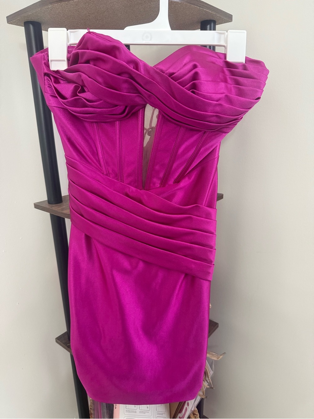 Strapless Pink Slim Fitting Homecoming Dress